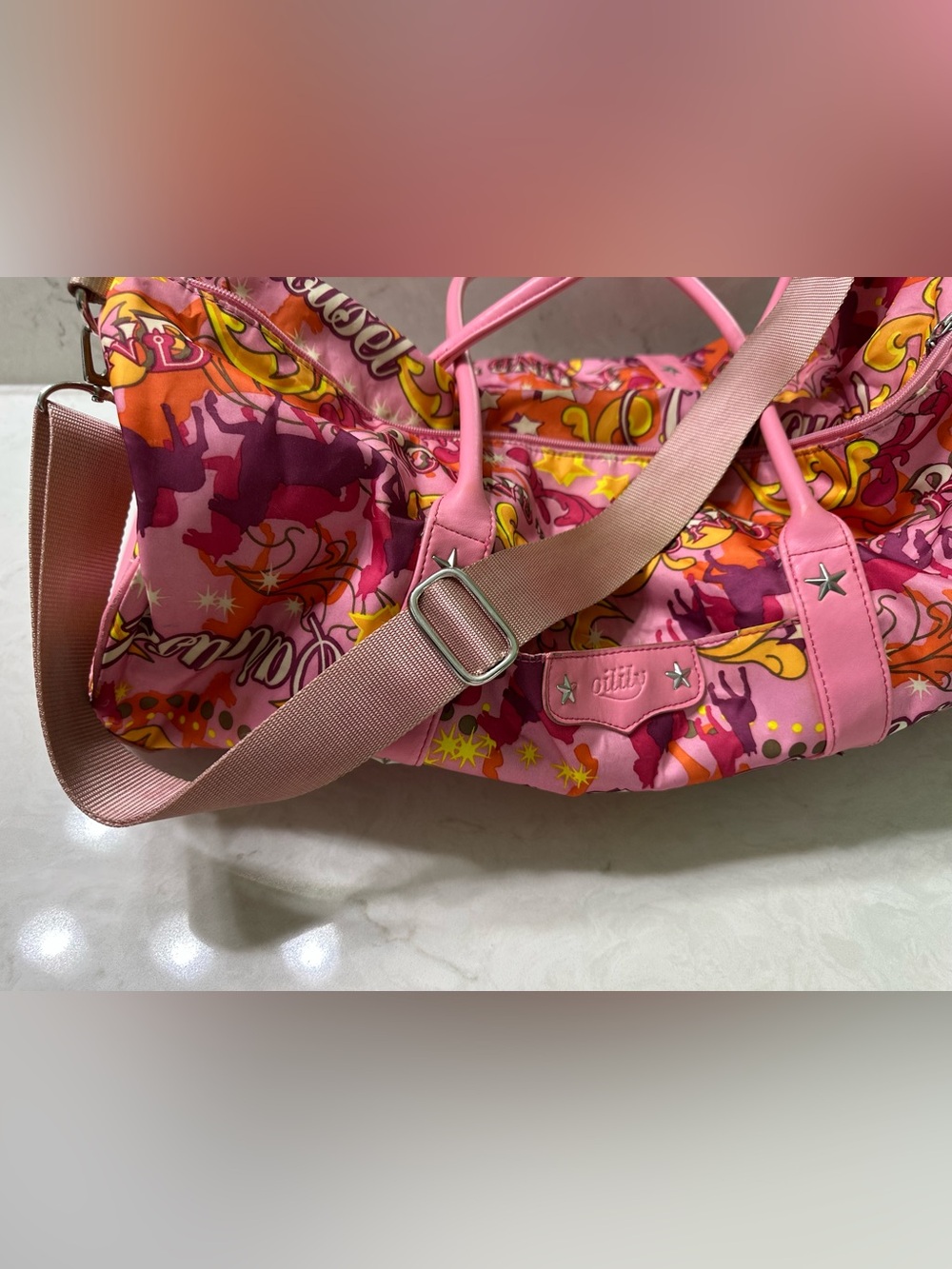 Oilily Pink Multicolor Patterned duffle bad - Picture 6 of 16